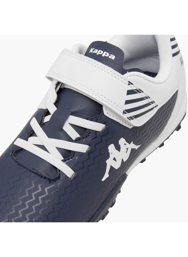 Boys' Logo Print Football Shoes with Hook and Loop Closure