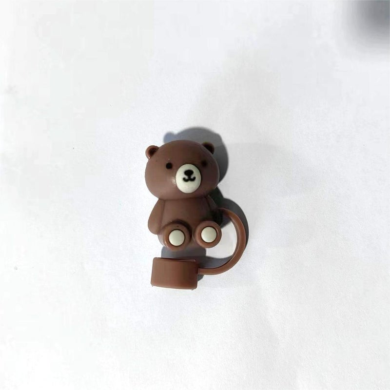 Generic Silicone Straw Caps Large 10mm Straw Covers D.Brown