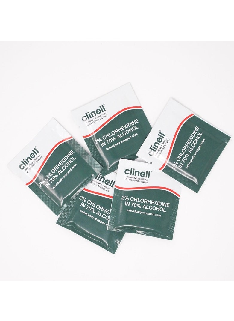 Clinell - Clinell CA2C240 - 2% Chlorhexidine in 70% A Wipes, 240 Individually Wrapped Sachets in 1 Box, Made in The UK - Image 1