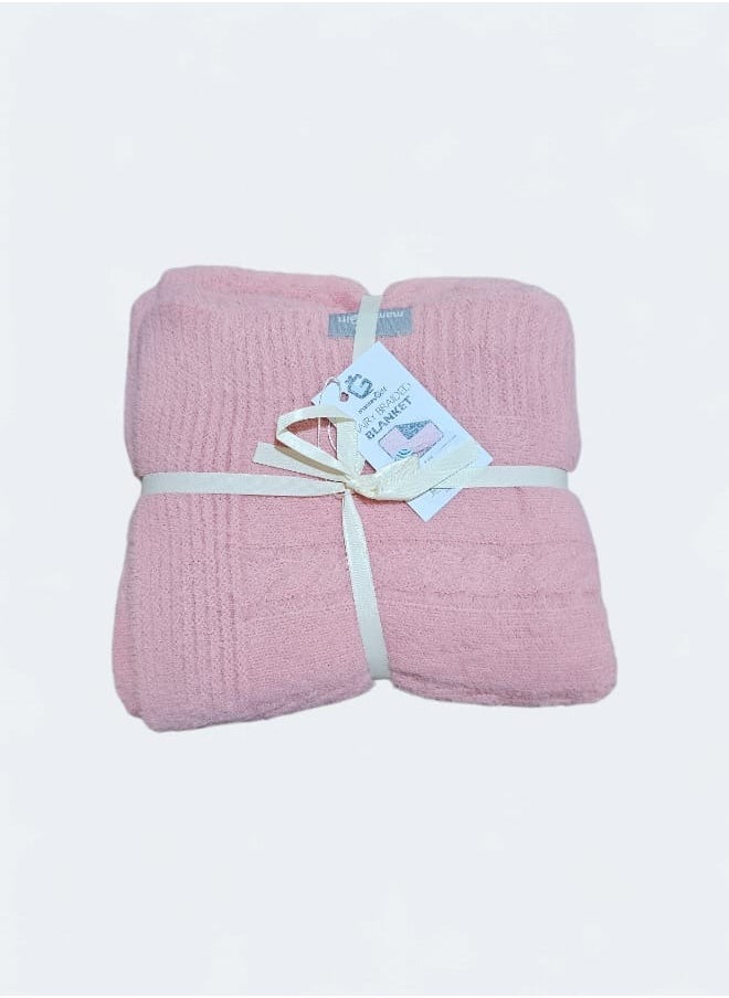 Mamas Gift HAIRY BRAIDED BLANKET PINK 80X100  - Image 4