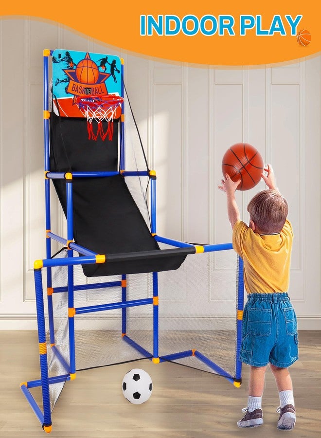 Surpop Kids Basketball Hoop Arcade Game with 4 Balls and Infrared Scoring Indicator, Basketball Football Hockey 3-in-1 - Toy Sports Game for Kids 3+ - Image 3