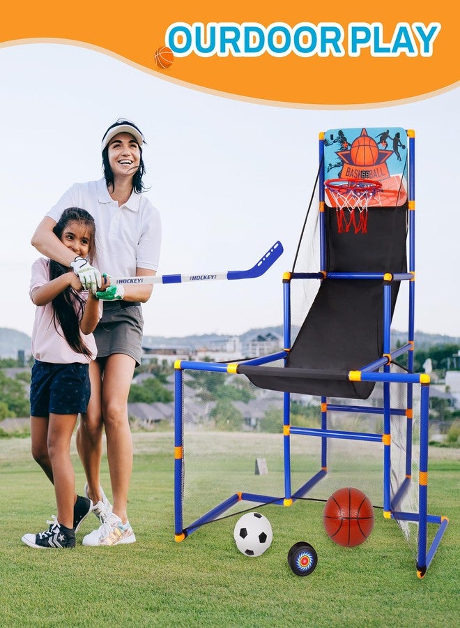 Surpop Kids Basketball Hoop Arcade Game with 4 Balls and Infrared Scoring Indicator, Basketball Football Hockey 3-in-1 - Toy Sports Game for Kids 3+ - Image 4