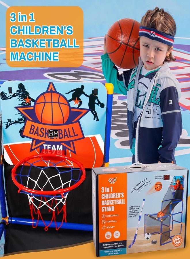 Surpop Kids Basketball Hoop Arcade Game with 4 Balls and Infrared Scoring Indicator, Basketball Football Hockey 3-in-1 - Toy Sports Game for Kids 3+ - Image 5