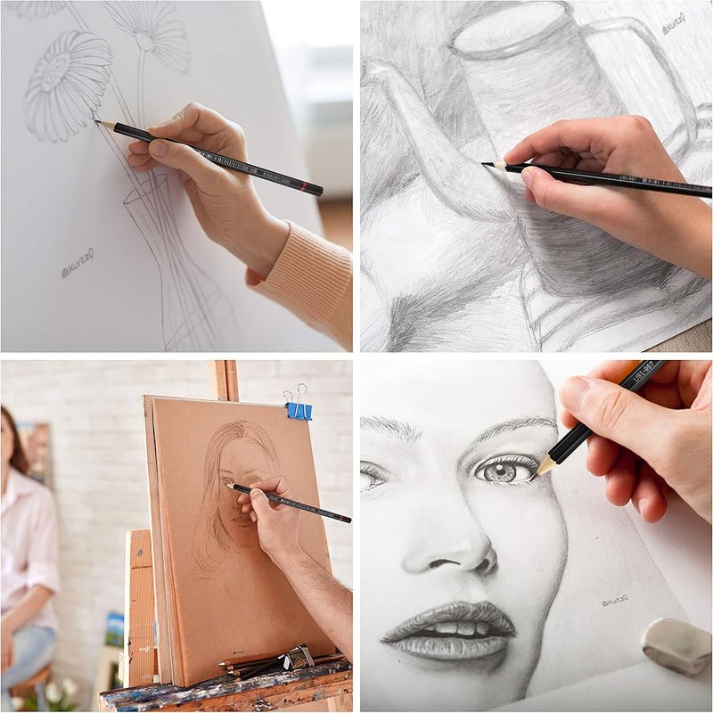 ABOUT SPACE Artist Pencil for Sketching Drawing Art Pack of 12 with Metal Case B 2B 3B 4B 5B 6B 7B 8B HB H 2H F - Image 4