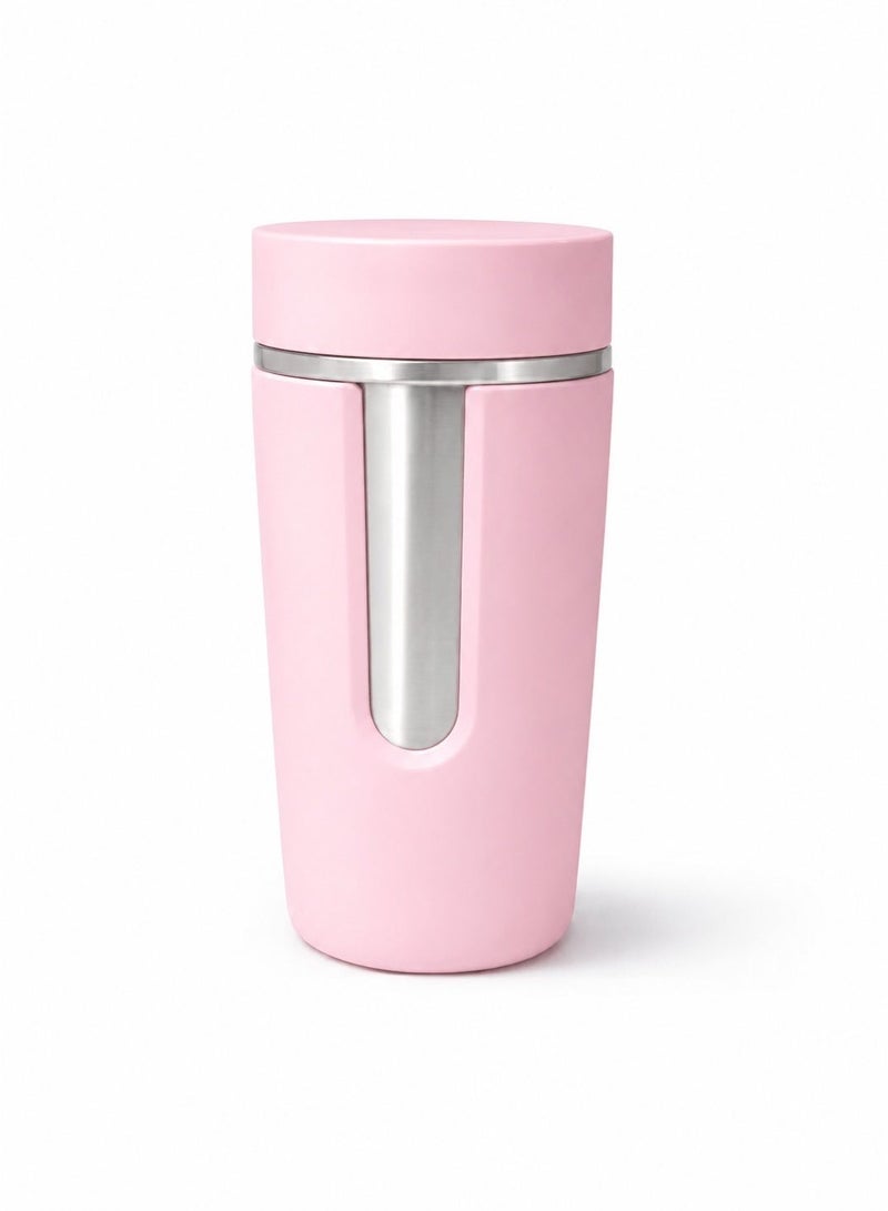 Premium Insulated Stainless Steel Coffee Mug | Leak-Resistant Travel Coffee Cup | Hot & Cold Vacuum Mug | Stylish Pink Design