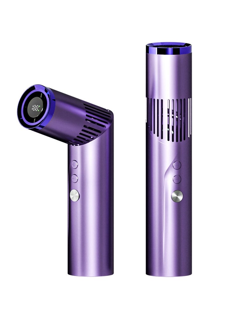 Ding Zap Portable Handheld Turbo Fan- 3000mAh Rechargeable Personal Fan - 199-Speed Mini Lighting Fans with LED Display & 90° Foldable for Neck/Desk/Hand, Ideal Gift for Travel Outdoor/Home - Image 2