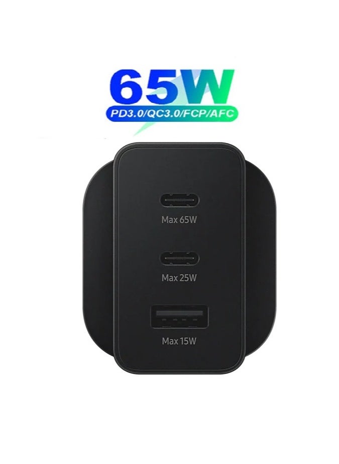 SP - Super Fast Charger And Cable Set PD 65W 3-Port Type-C Plug QC 3.0 USB-C compatible With iPhone 14,iPad Pro, Galaxy S24 - Image 1