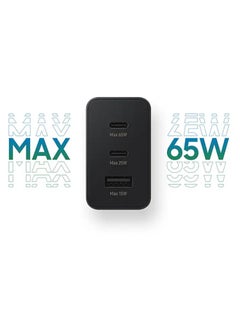 SP Super Fast Charger And Cable Set PD 65W 3-Port Type-C Plug QC 3.0 USB-C compatible With iPhone 14,iPad Pro, Galaxy S24  - Image 3