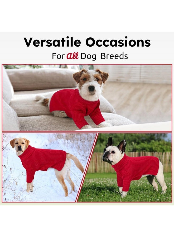 Queenmore Dog Sweater Large Size Dogs, Dog Christmas Sweater,Turtleneck Knitted Pullover Xmas Dog Clothes Sweatshirt, Long Sleeve Warm Dog Sweaters, XL Dog Sweater, Red XL - Image 5