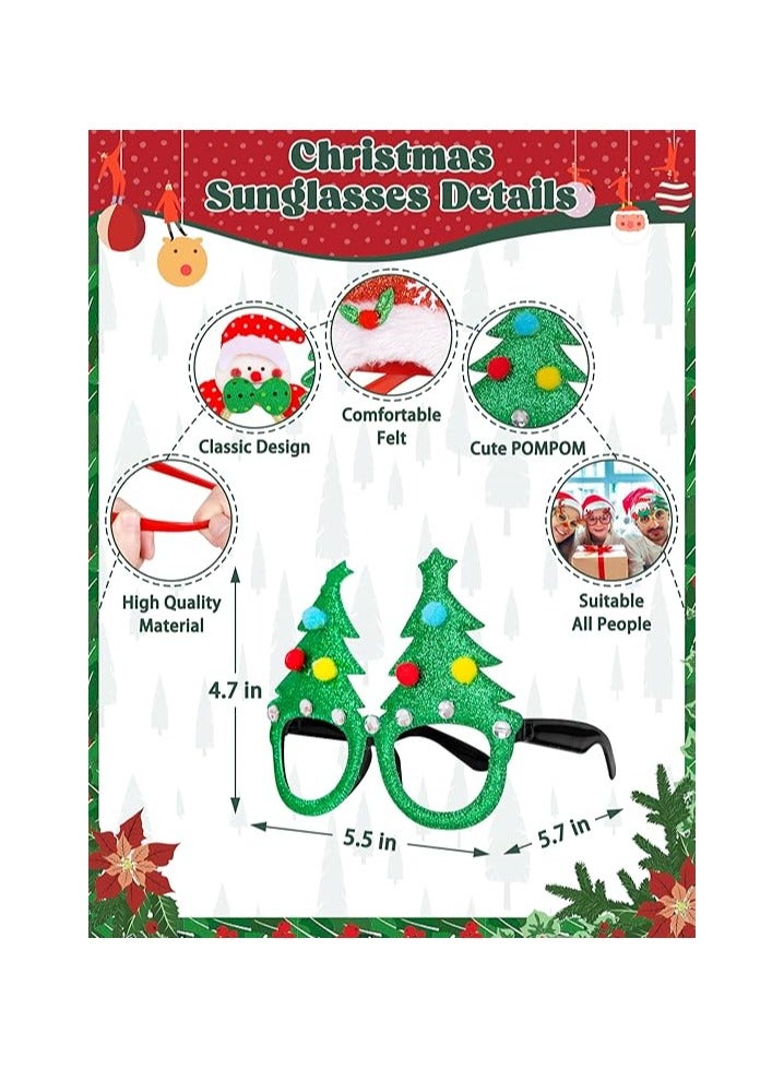The BZ Company 12Pcs Christmas Glasses Glitter Holiday Party Glasses Frames Christmas Decoration Accessories Costume Eyeglasses for Christmas Parties Holiday Favors (One Size Fits All) - Image 3
