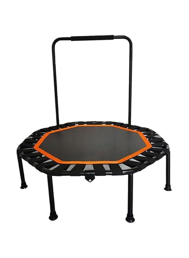 TRASSLE 42'' Fitness Trampoline with Handle Bar, Foldable Silent Trampoline Bungee Rebounder Jumping Cardio Trainer Workout for Adults - Max Limit 330 lbs - Image 1