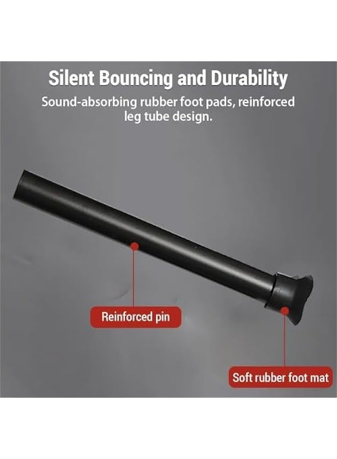 TRASSLE 42'' Fitness Trampoline with Handle Bar, Foldable Silent Trampoline Bungee Rebounder Jumping Cardio Trainer Workout for Adults - Max Limit 330 lbs - Image 5