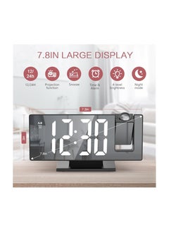 Generic Projection Alarm Clock, Projection Clock for Bedroom Ceiling, 7.8'' LED Alarm Clock with 180° Rotatable Projector, Snooze, Adjustable Brightness, Workday Mode  - Image 2