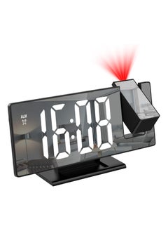 Projection Alarm Clock, Projection Clock for Bedroom Ceiling, 7.8'' LED Alarm Clock with 180° Rotatable Projector, Snooze, Adjustable Brightness, Workday Mode