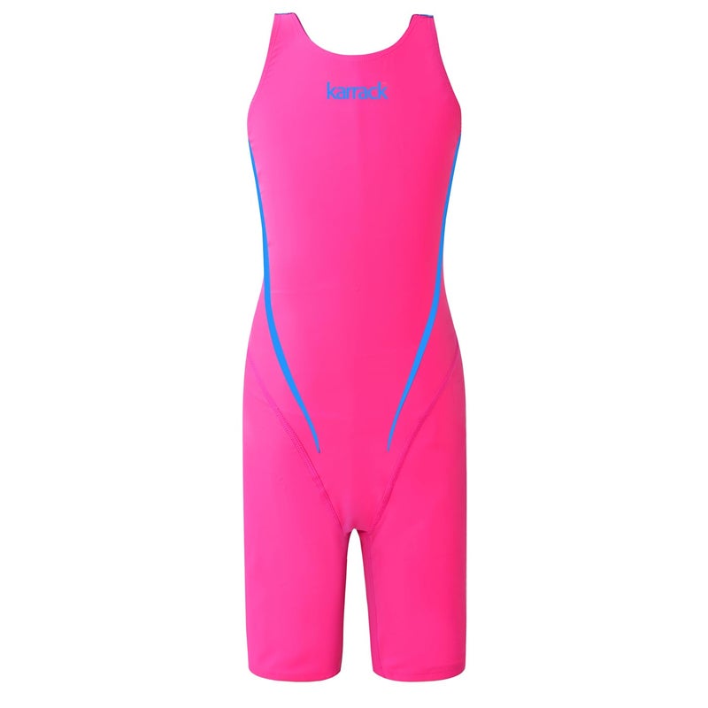 karrack Girls Swimming Suit Sports Conjoined Girls Training Competition Children Swimming Suit Rose Red - Image 4