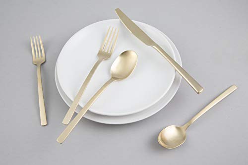 Cambridge Silversmiths Beacon Champagne Satin 20 Piece Flatware Set, Service for 4, Champagne Gold - Image 3