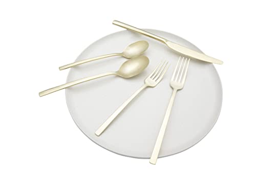 Cambridge Silversmiths Beacon Champagne Satin 20 Piece Flatware Set, Service for 4, Champagne Gold - Image 4