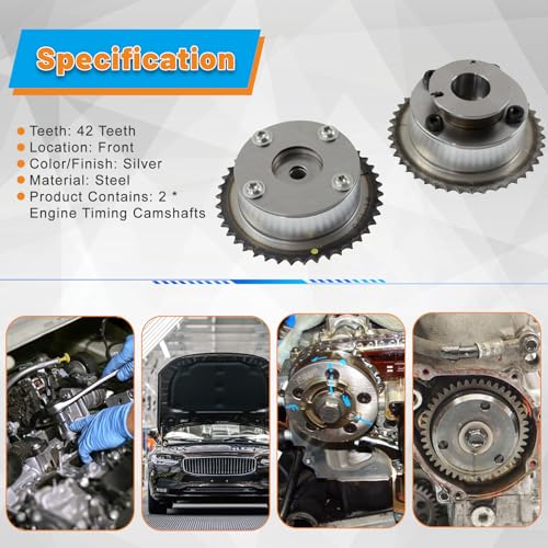 FIWARY G4NC 2.0L Camshaft CVVT Gear Set Engine Timing Synchronization Perfect Fit for Elantra i30 Tucson Kia Forte Sportage 2012-2020 OE 24350-2E201 24370-2E200 - Image 4