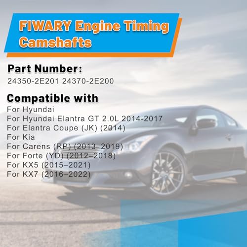 FIWARY G4NC 2.0L Camshaft CVVT Gear Set Engine Timing Synchronization Perfect Fit for Elantra i30 Tucson Kia Forte Sportage 2012-2020 OE 24350-2E201 24370-2E200 - Image 2
