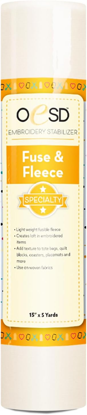 OESD Fuse and Fleece Cut Away Embroidery Stabilizer  Batting 15 x 5 Yd Roll - Image 1
