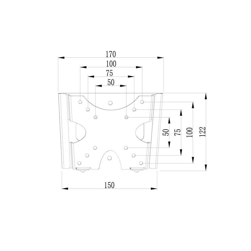 BEETEC Fixed TV Wall Bracket for 10" to 32" TV Up to 25 kg, VESA 50x50 & 100x100mm,  TV Wall Mount with Safety Locks, Black | 1010F - Image 2