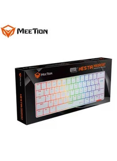 Meetion Meetion MK005BT 60% Gaming Keyboard Wireless Keybroad 12 Multimedia Shortcuts Keys Bluetooth Keybroad With True Mechanical Fixed Shaft LED Backlight Brightness Adjustable Anti-Ghosting Mechanical Keyboard For Windows And Mac  - Image 1