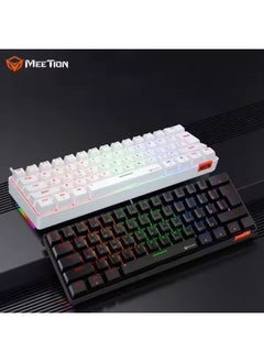 Meetion Meetion MK005BT 60% Gaming Keyboard Wireless Keybroad 12 Multimedia Shortcuts Keys Bluetooth Keybroad With True Mechanical Fixed Shaft LED Backlight Brightness Adjustable Anti-Ghosting Mechanical Keyboard For Windows And Mac  - Image 4