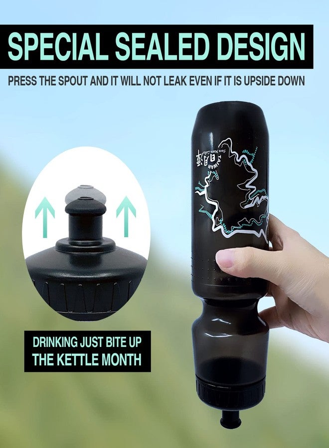 PAX 24oz Sports Water Bottle, Squeeze To Squirt Water Bottle, Biking Cycling Bottles Fit in Bike Cages, BPA Free, Great for Adults & Youngsters, Black bottle With White & Green Bicycle Route Map - Image 5