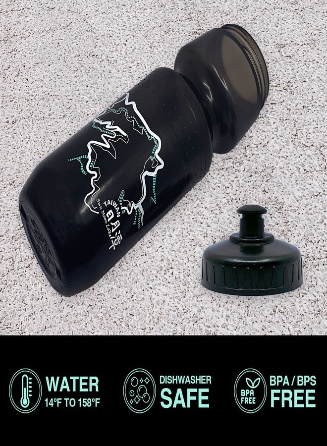 PAX 24oz Sports Water Bottle, Squeeze To Squirt Water Bottle, Biking Cycling Bottles Fit in Bike Cages, BPA Free, Great for Adults & Youngsters, Black bottle With White & Green Bicycle Route Map - Image 3