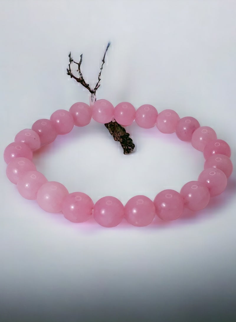 HADIGEMS Natural Rose Quartz Stretch Bracelet - Perfect  Gift for Her - Image 2
