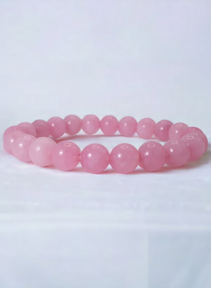 HADIGEMS Natural Rose Quartz Stretch Bracelet - Perfect  Gift for Her - Image 3