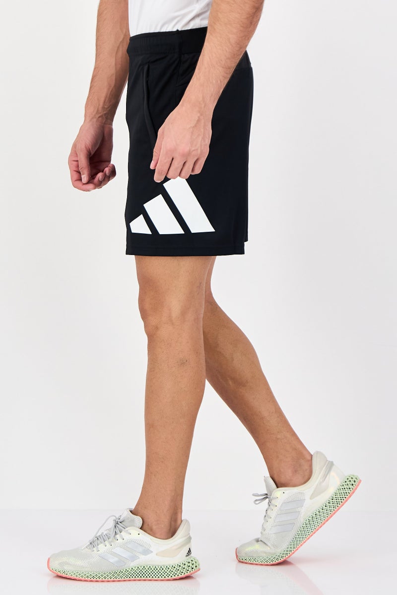 Adidas شورتات جري للرجال بقصة عادية بطول 7 إنش مع شعار العلامة التجارية، أسود - Image 2