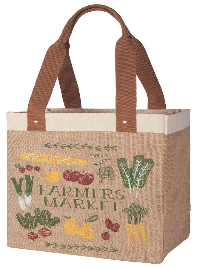 Now Designs Farmers Market Reusable Shopping Tote, Laminated Lining, 13.5x17 x8.5 inch - Image 1