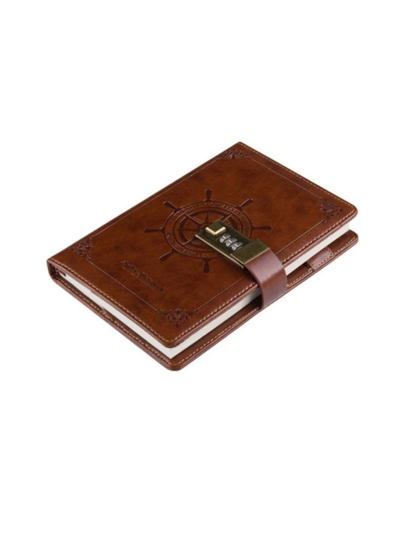 دفتر ملاحظات بكلمة مرور يوميات جلدي مميز للأعمال مع هدية قفل مشفرة من اذر - Image 2