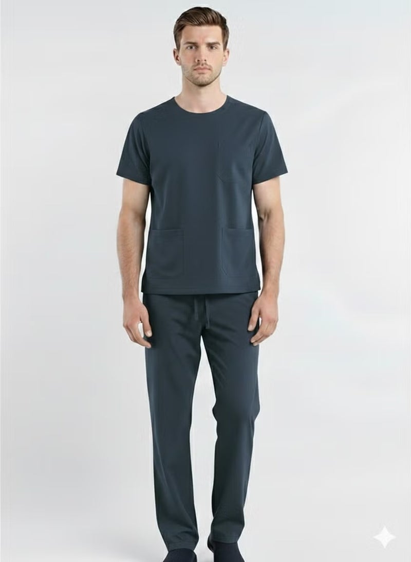 Men's Modern Medical Scrub Set - Gray - Superior Performance and the Comfort You Deserve Throughout Your Shift