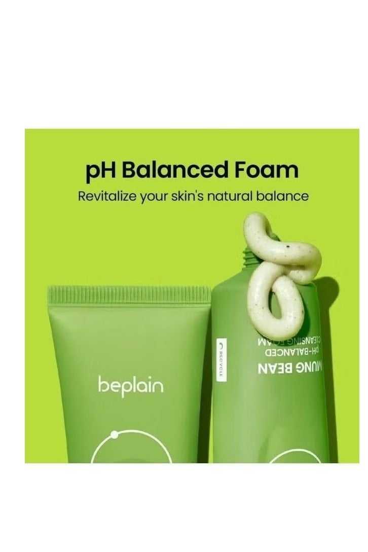 beplain Mung Bean pH Balanced Cleansing Foam 80ml, Gentle Pore Cleanser for Daily Hydrating Skin Anti Acne Oil Control Korean Face Wash - Image 2