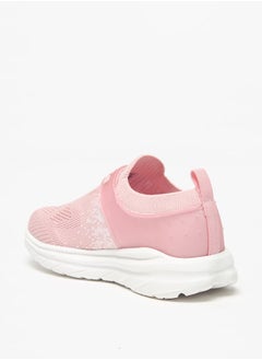 Kappa Girls' Mesh Textured Slip-On Walking Shoes with Hook and Loop Closure  - Image 2