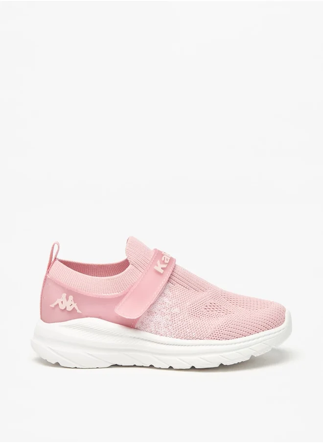 Kappa Girls' Mesh Textured Slip-On Walking Shoes with Hook and Loop Closure