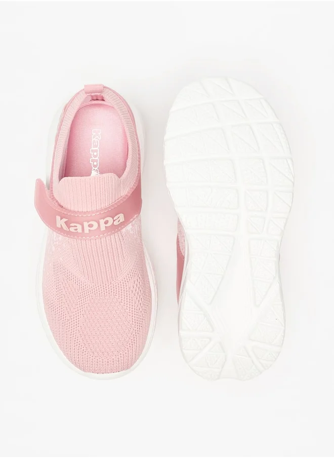 Kappa Girls' Mesh Textured Slip-On Walking Shoes with Hook and Loop Closure