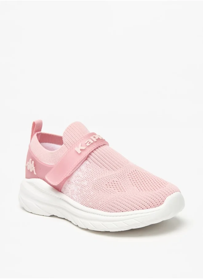 Kappa Girls' Mesh Textured Slip-On Walking Shoes with Hook and Loop Closure