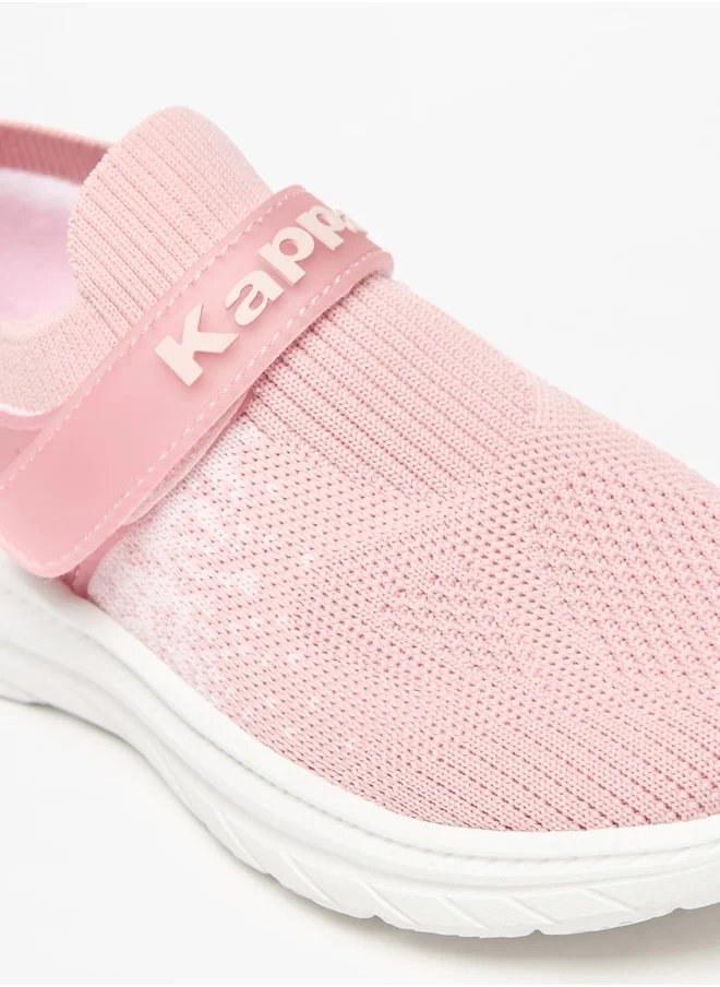 Kappa Girls' Mesh Textured Slip-On Walking Shoes with Hook and Loop Closure