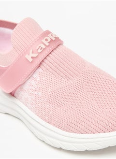 Kappa Girls' Mesh Textured Slip-On Walking Shoes with Hook and Loop Closure  - Image 5