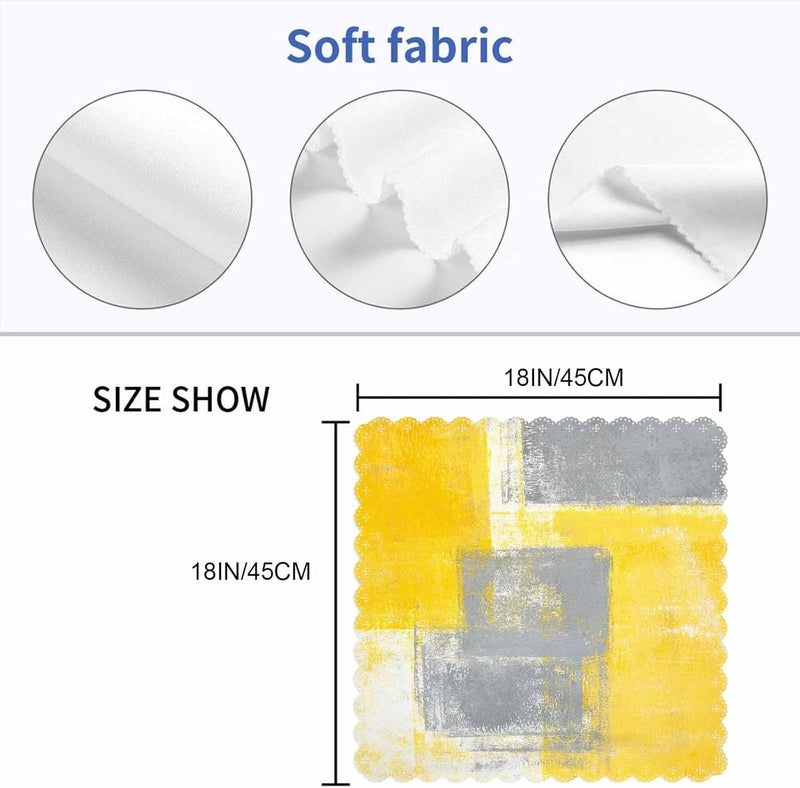 Yibeas Grey Yellow Graffiti Cloth Table Napkins Set of 4 Modern Simple Art Painting Polyester Washable Decoration Dinner Napkins for Kitchen 18 x 18 inch - Image 2