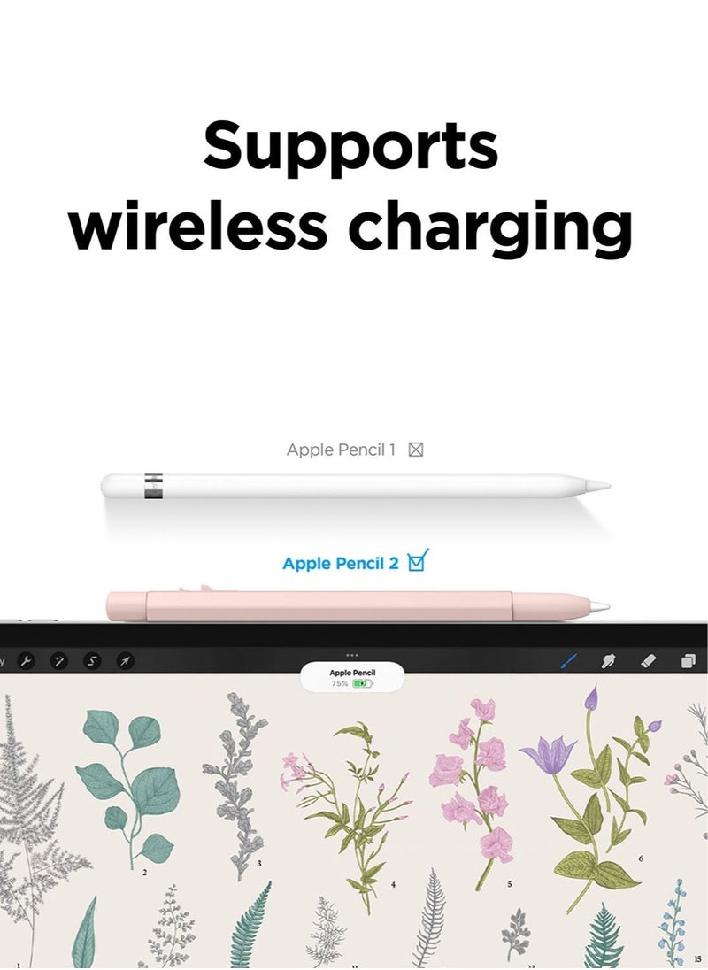 غطاء حافظة قلم Monami لقلم Apple الجيل الثاني، تصميم كلاسيكي، متوافق مع الشحن المغناطيسي والصنبور المزدوج - الفاوانيا