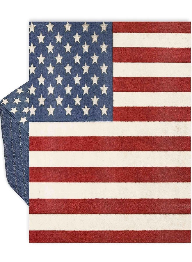 AnyDesign 80 Pcs Patriotic Luncheon Napkins Disposable Vintage American Flag Paper Napkin Decorative Retro 4th of July Dessert Dinner Hand Napkin for Independence Day 250th Anniversary Supplies - Image 1