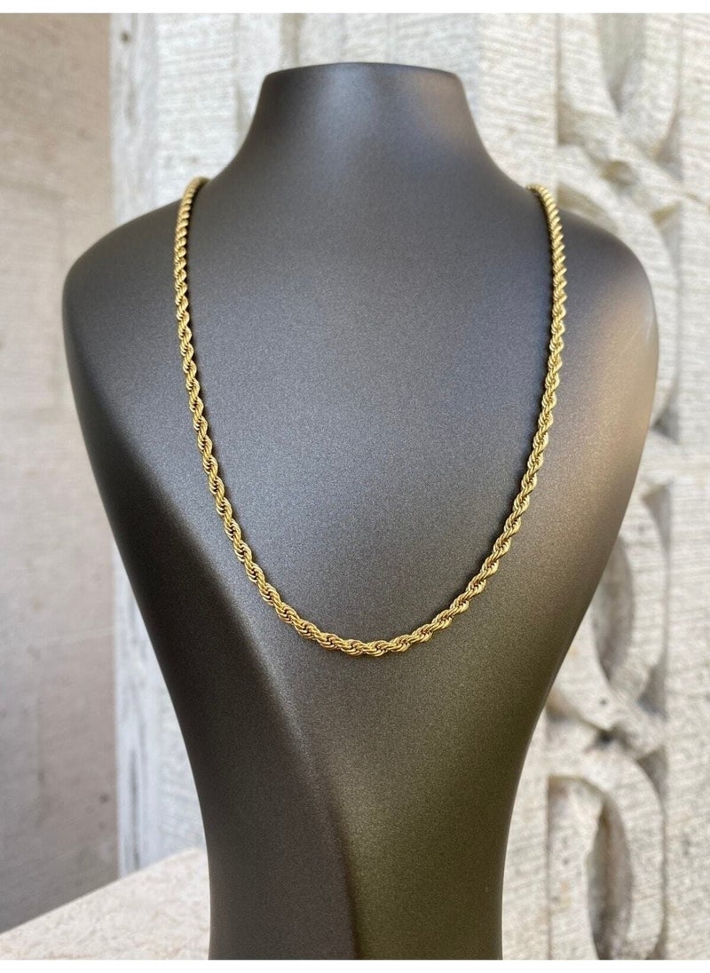 Steel Chain Necklace - Gold Color - Twist Chain (Does Not Tarnish or Rust) - pzsku/ZD92EAEA6974ACF9E8C59Z/45/_/1730845021/c530b2a5-7205-479a-a220-0c55085015d3