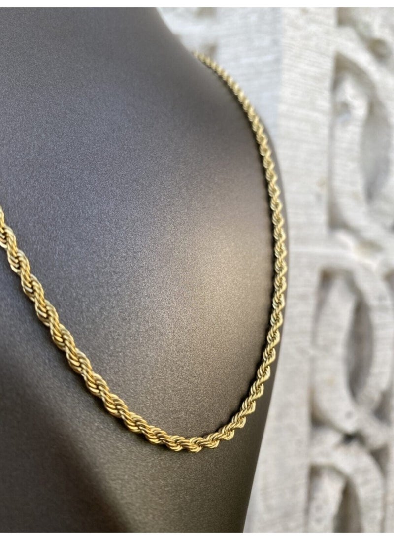 Steel Chain Necklace - Gold Color - Twist Chain (Does Not Tarnish or Rust) - pzsku/ZD92EAEA6974ACF9E8C59Z/45/_/1730845025/f969b670-6173-4417-9444-dd187432a55c