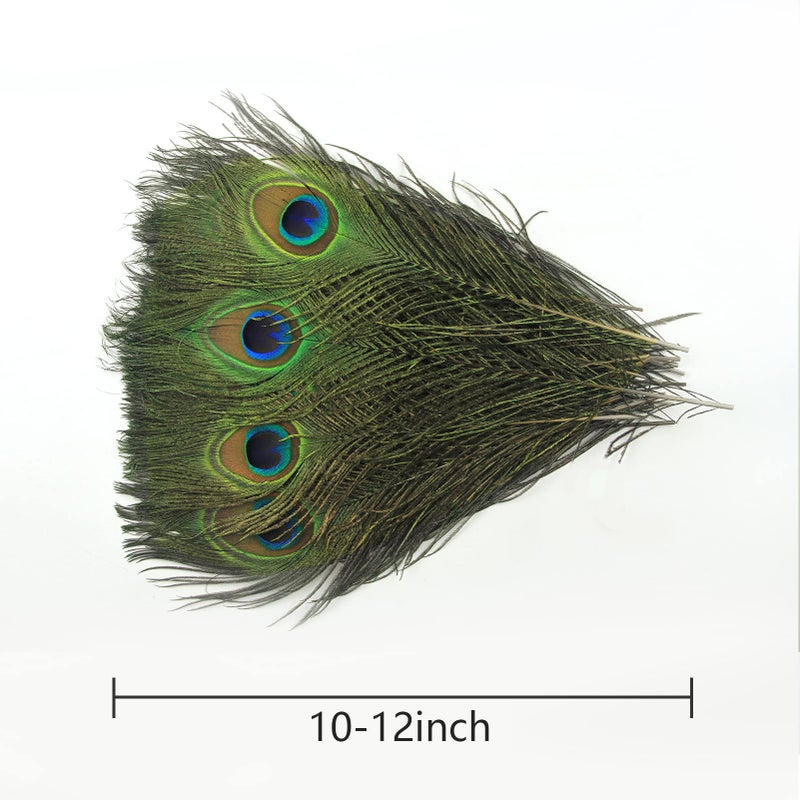 THARAHT 12pcs Peacock Feather Natural in Bulk 10-12 inch 25-30cm for Craft Vase Wedding Home Party Christmas Day Decoration Peacock Feathers - Image 2