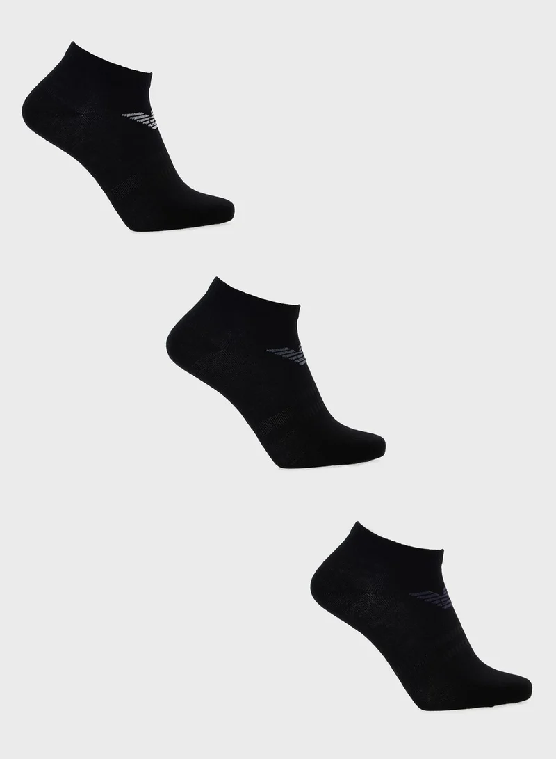 EMPORIO ARMANI 3 Pack Logo Ankle Socks