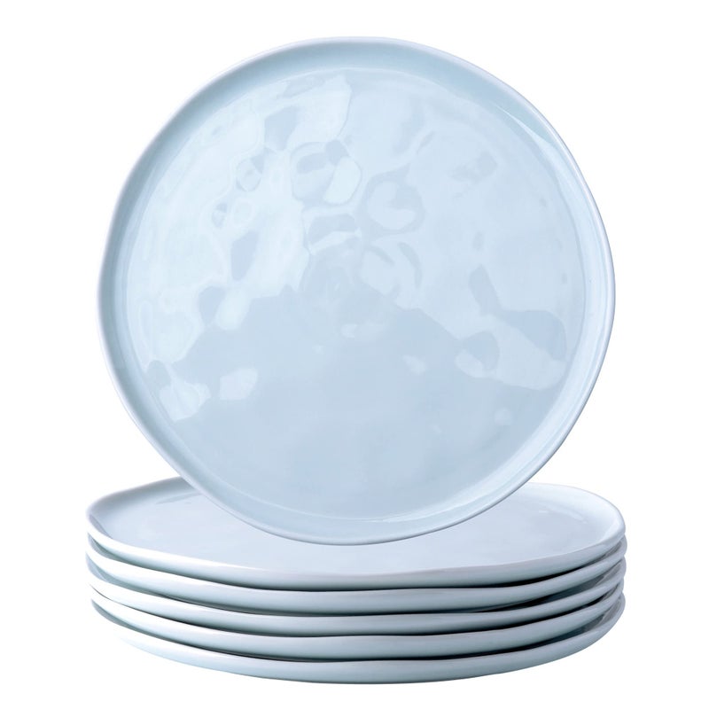LERATIO Dinner Plates,10.5 inch Ceramic Plates Set of 6,Handmade Porcelain Plates for kitchen with Wavy Edge,Microwave & Dishwasher & Oven Safe,Light weight & Scratch Resistant Dishes Set - Image 1